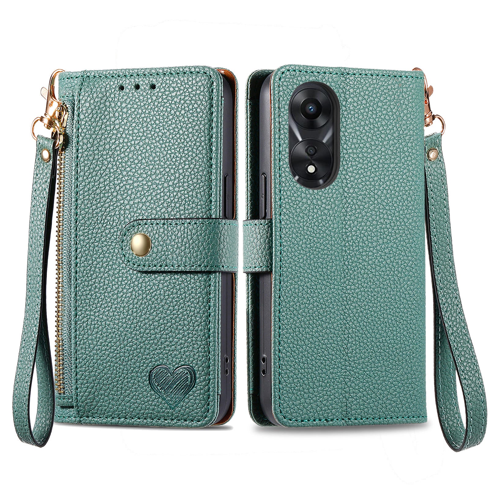 For Oppo A58 4G Case Zipper Wallet Shockproof Phone Cover RFID Blocking For Oppo A58 4G Case Zipper Wallet Shockproof Phone Cover RFID Blocking